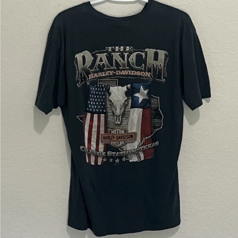 Harley-Davidson Print - The Ranch Texas  T-Shirt Men’s Size Large - Blue